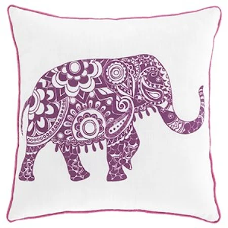 Medan White/Purple Pillow